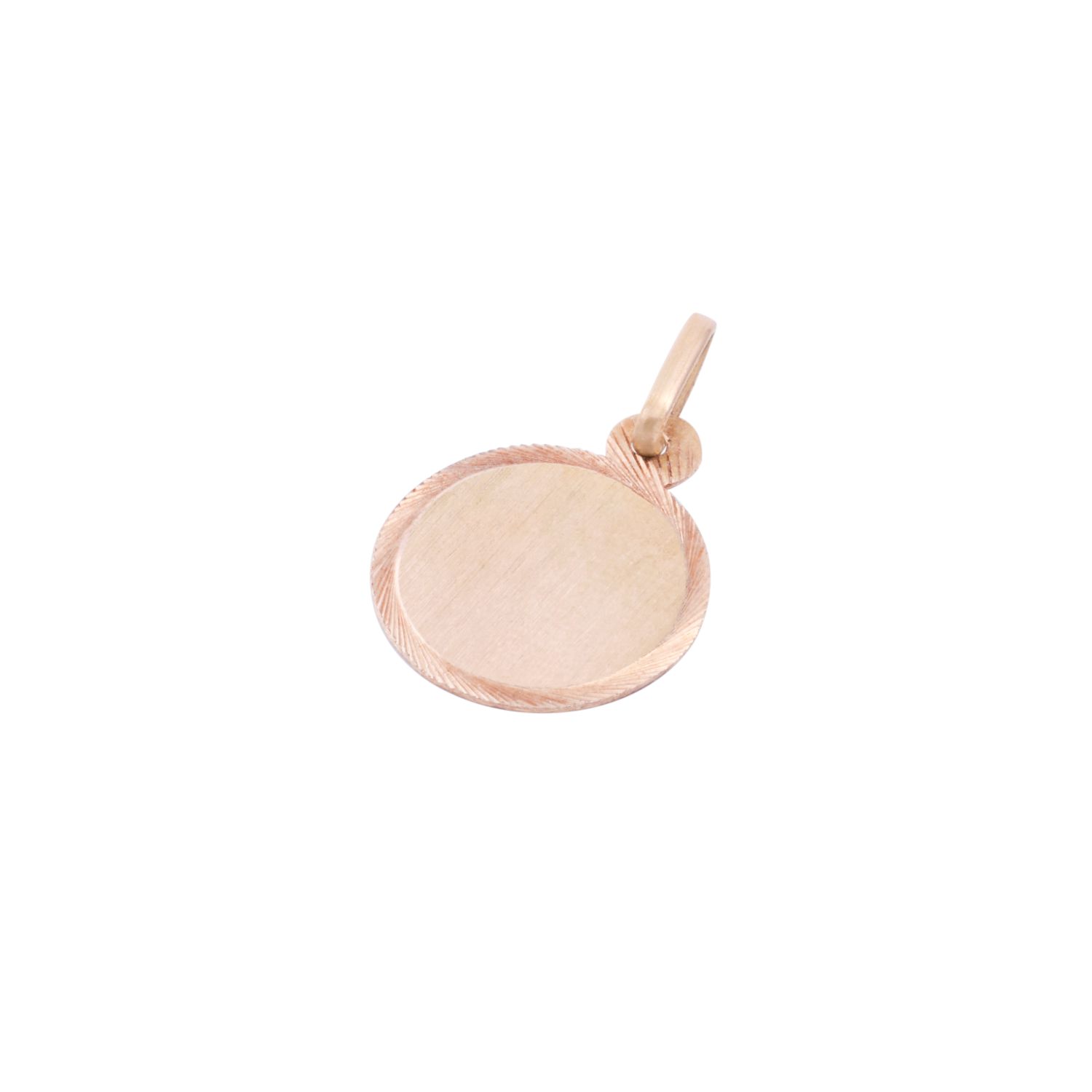 Colgante Oro Miel 18kt Disco Labrado 14mm 1