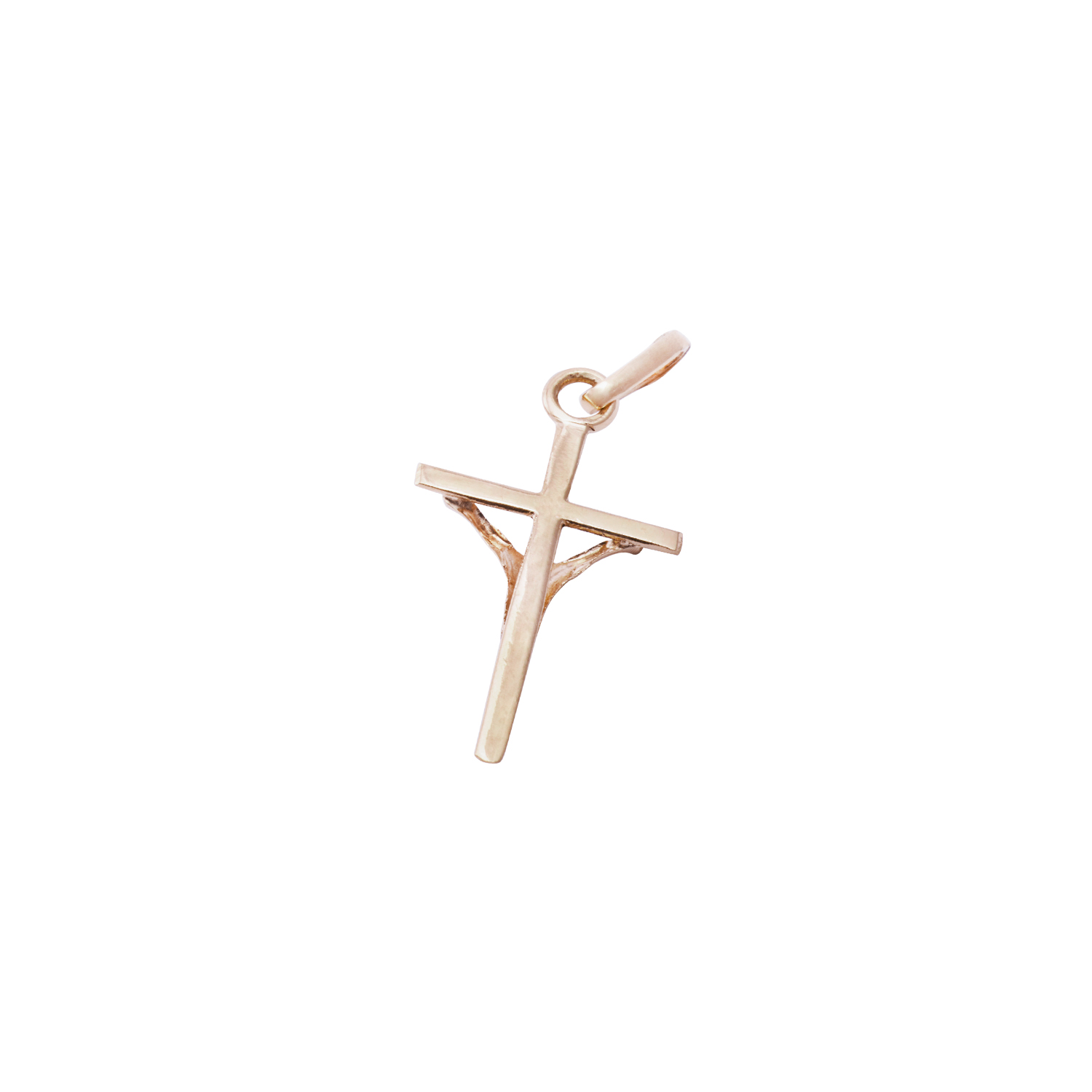 Colgante Oro Miel 18kt Cruz Cristo 15x26 2