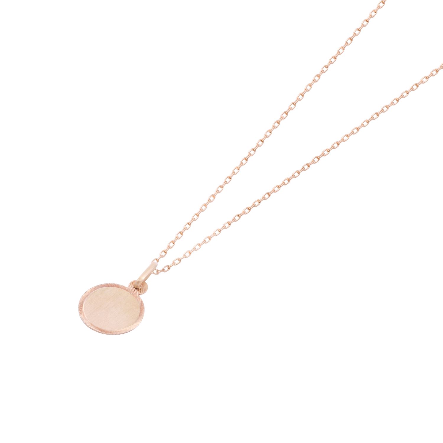 Colgante Oro Miel 18kt Disco Labrado 14mm 3
