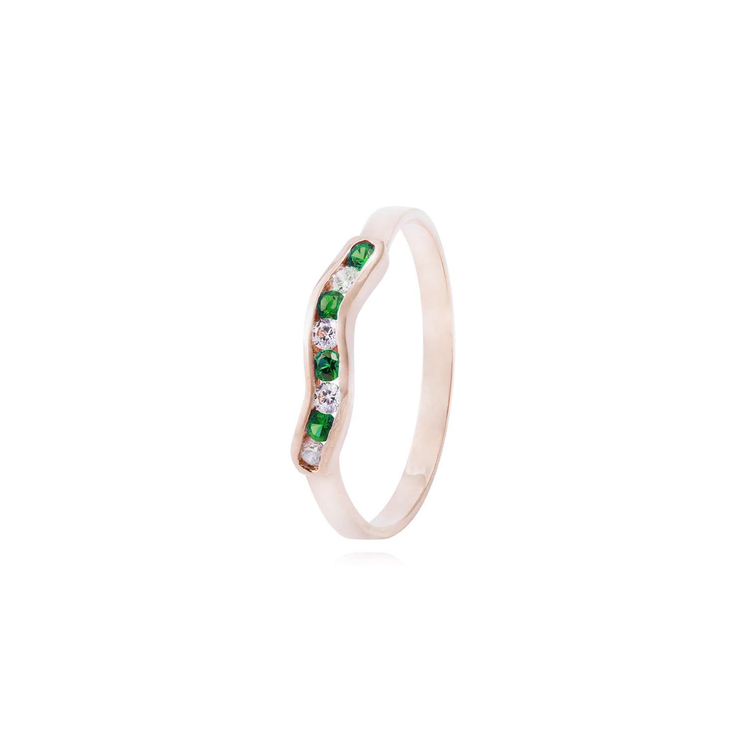 Anillo Oro Miel 18kt Asimétrico Esmeraldina 1
