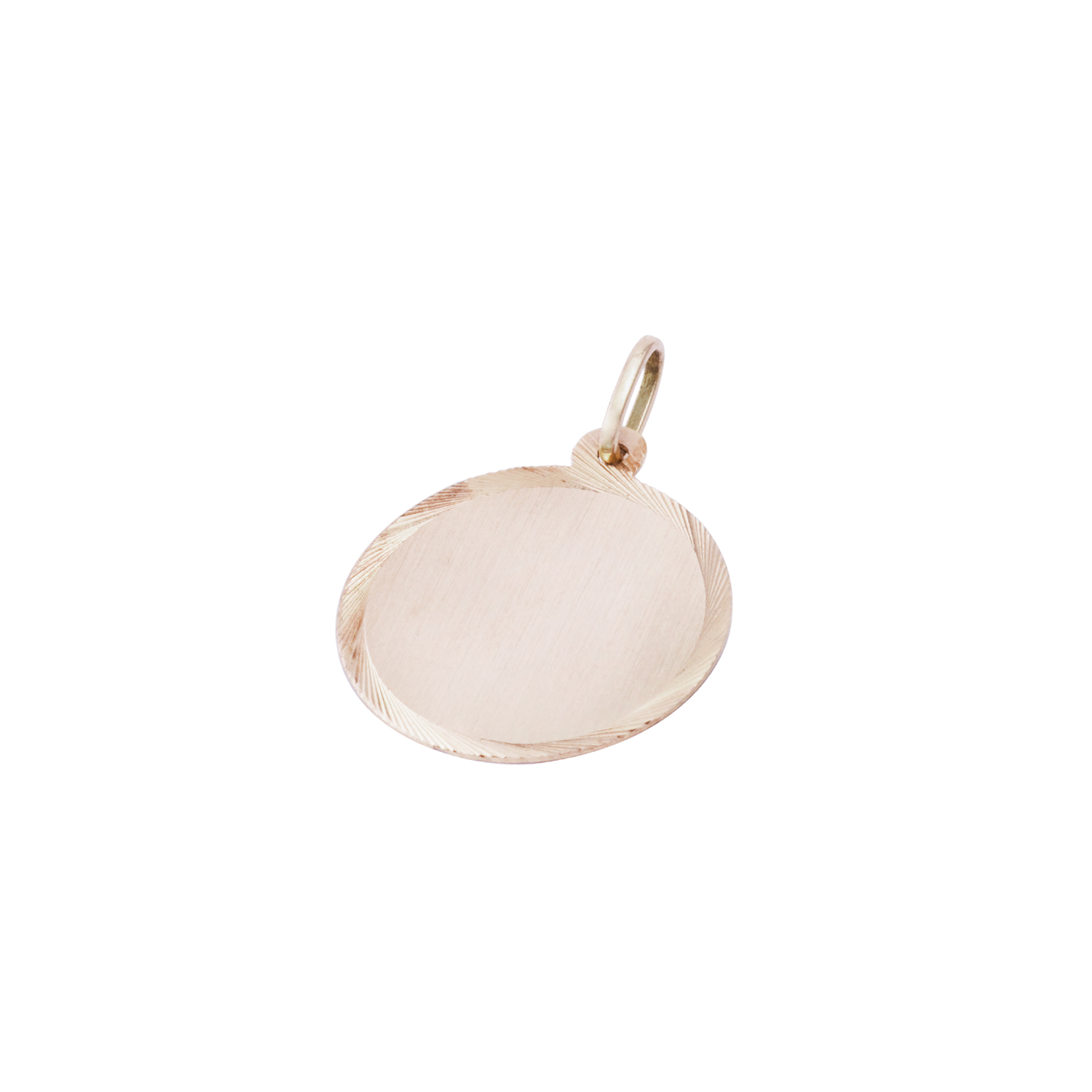 Colgante Oro Miel 18kt Disco Labrado 20mm 1