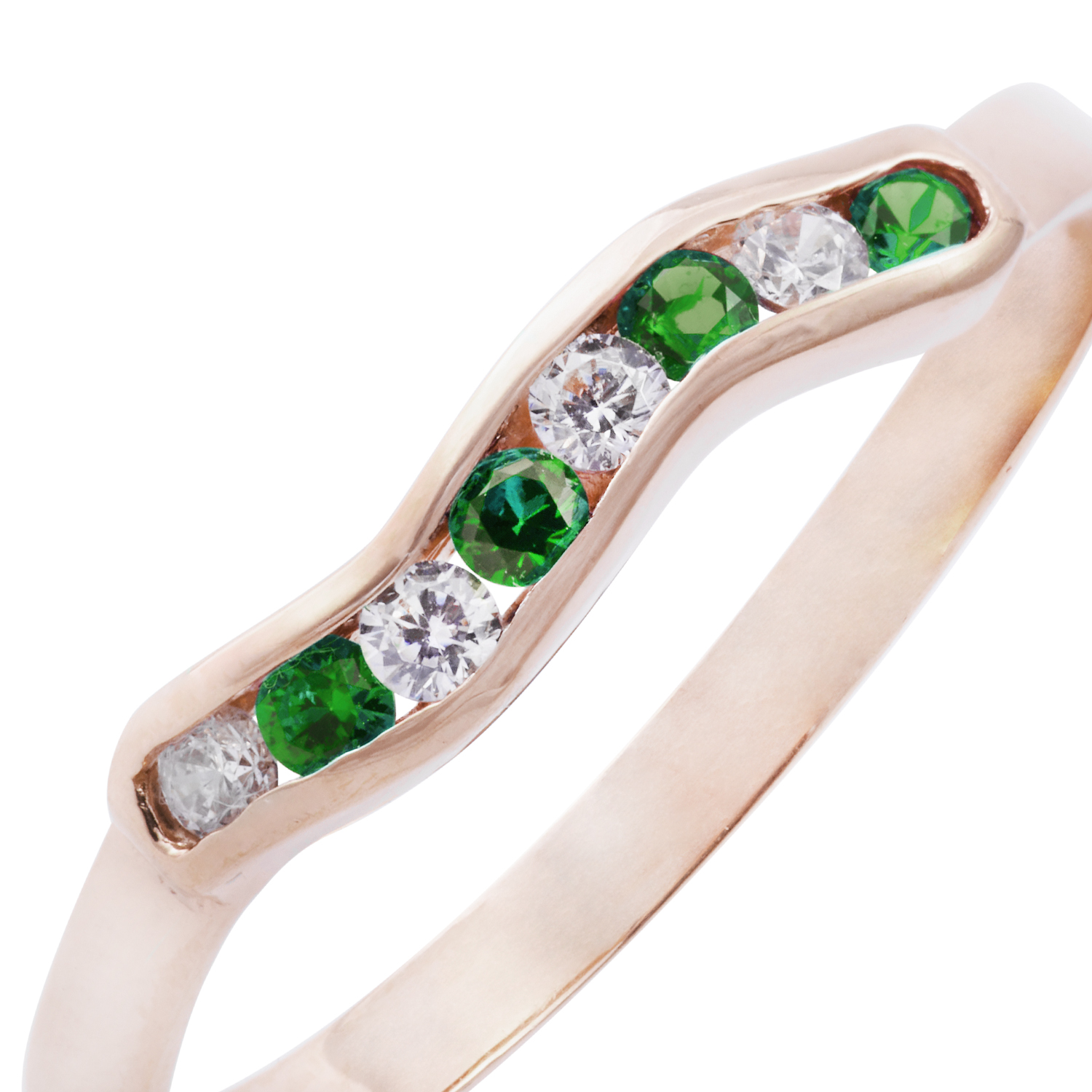 Anillo Oro Miel 18kt Asimétrico Esmeraldina 2