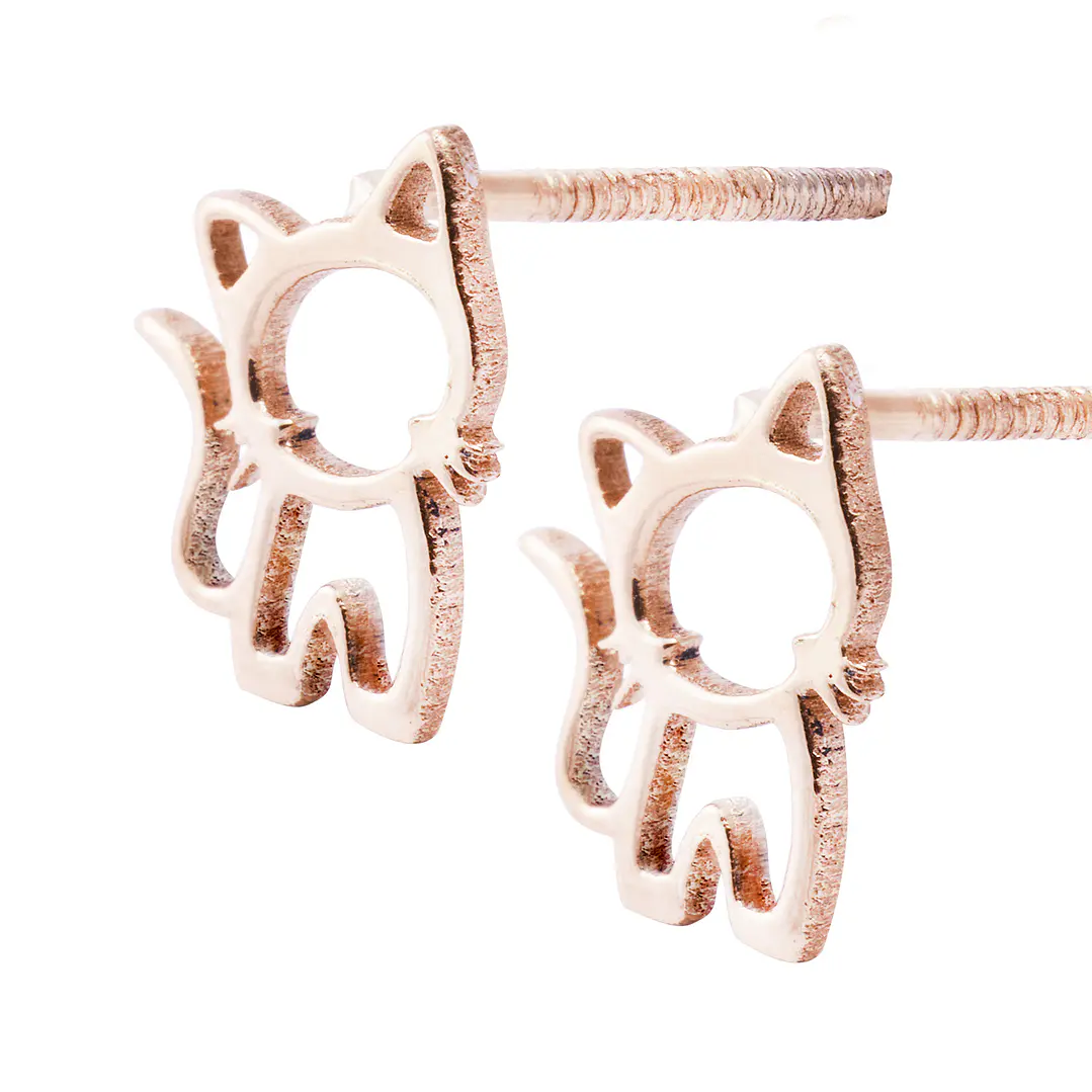 Aros Oro Miel 18kt Gato 2