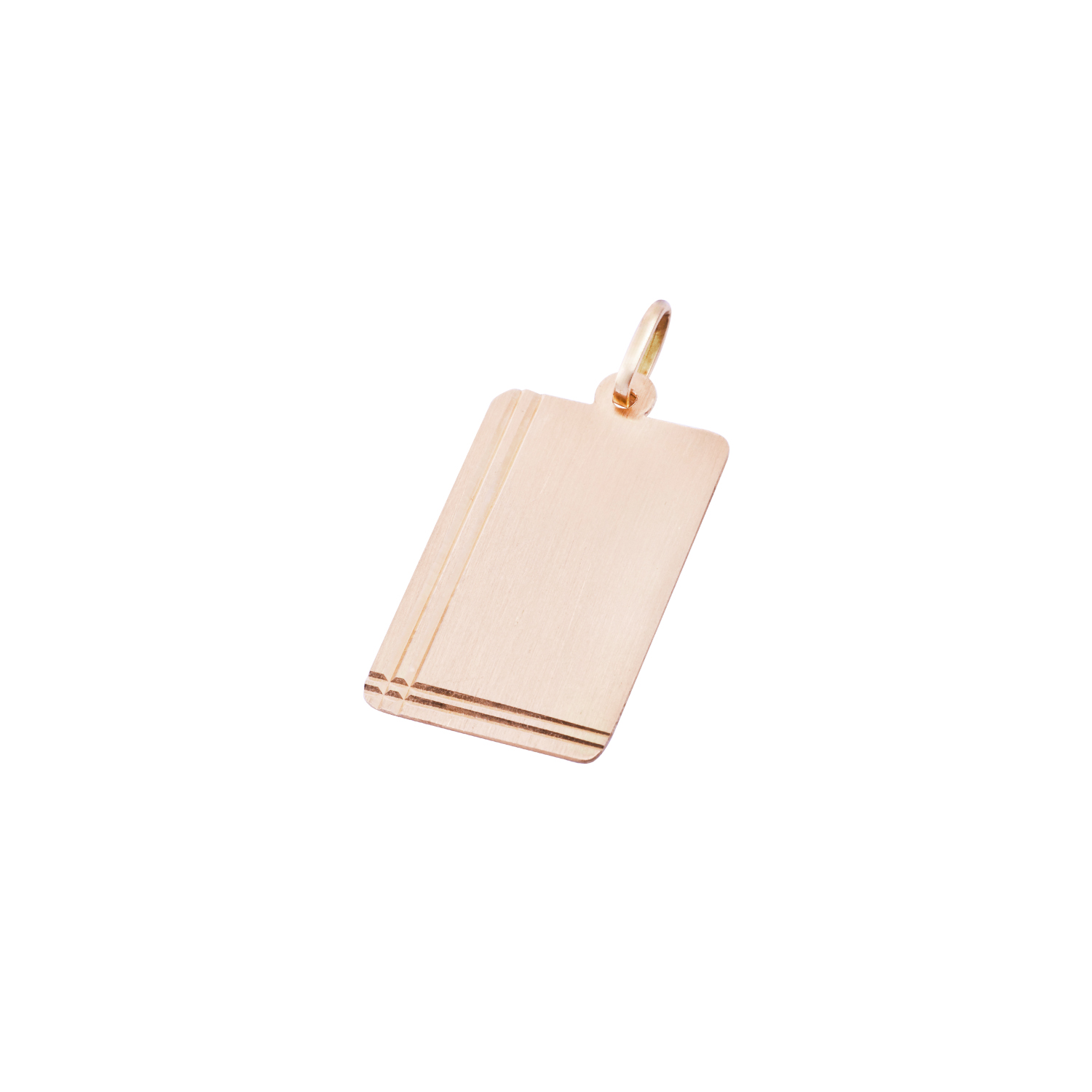 Colgante Oro Miel 18kt Placa Labrada 1
