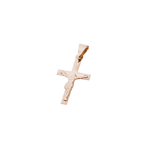Colgante Oro Miel 18kt Cruz Cristo 17x30mm