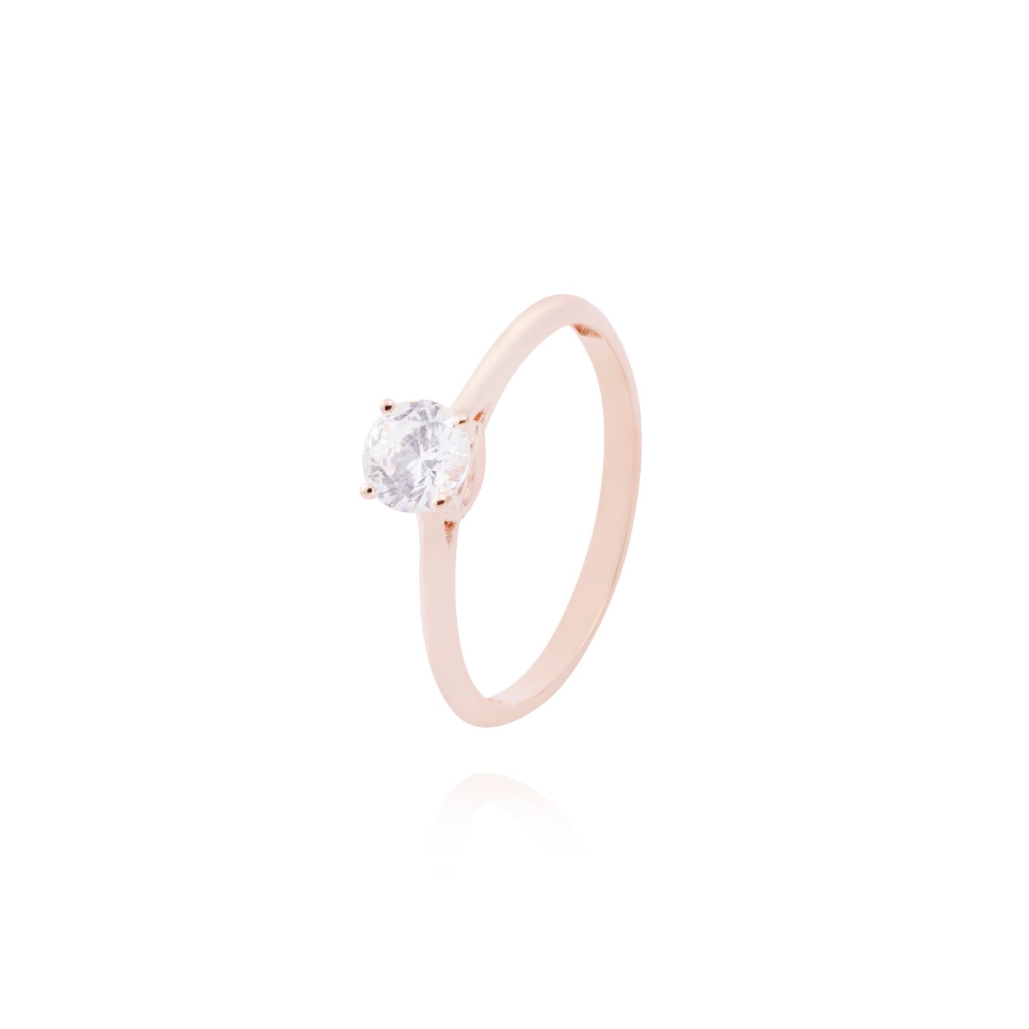 Anillo Oro Miel 18kt Solitario Clásico 1