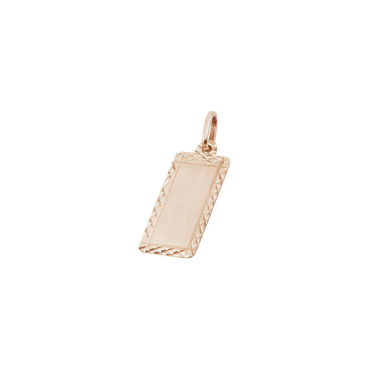 Colgante Oro Miel 18kt Placa Rectangular 1