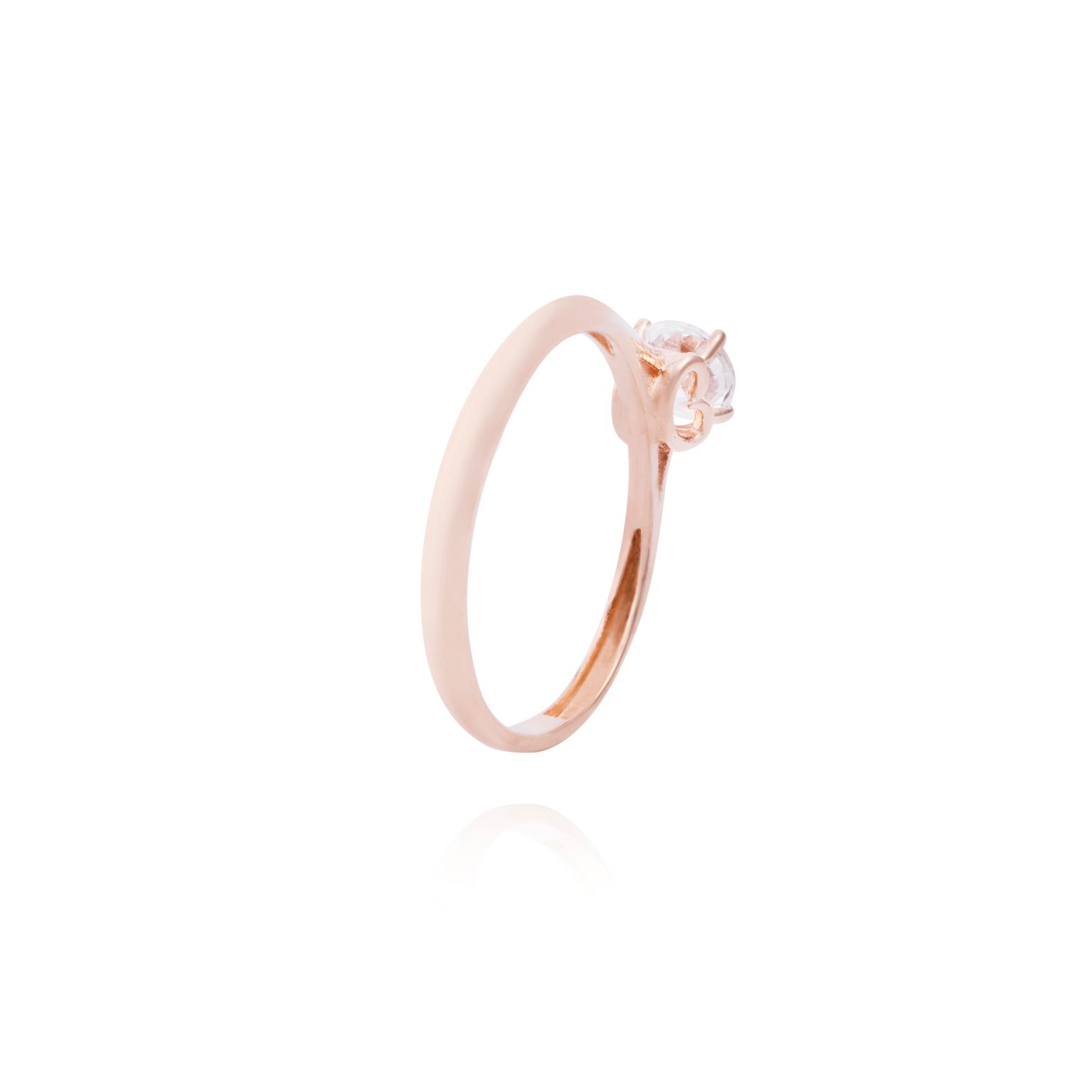 Anillo Oro Miel 18kt Solitario Clásico 3