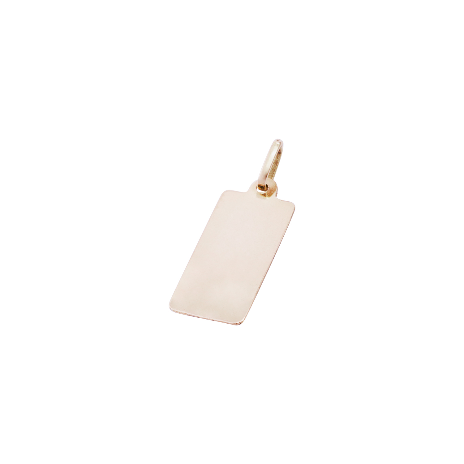 Colgante Oro Miel 18kt Placa Rectangular 2