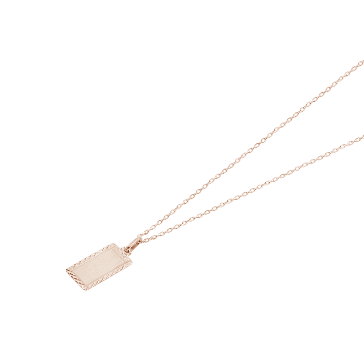 Colgante Oro Miel 18kt Placa Rectangular 3