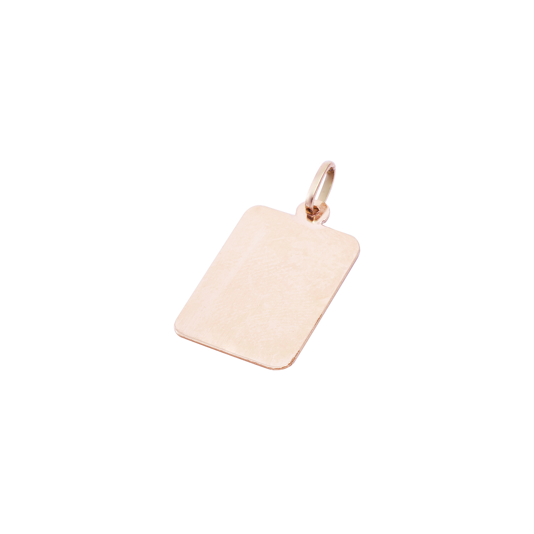 Colgante Oro Miel 18kt Placa Mixta 2