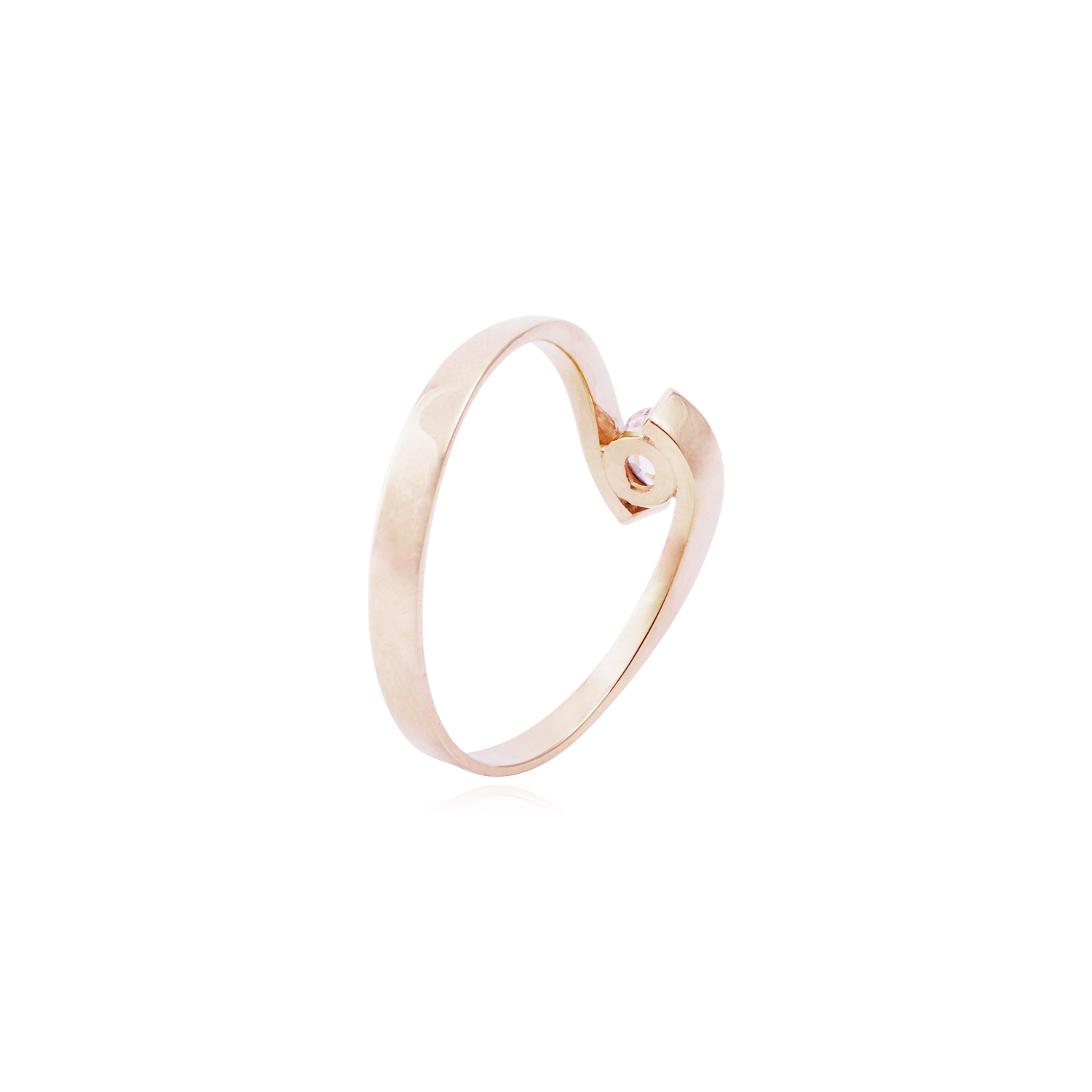Anillo Oro Miel 18kt Ojo Circón 3