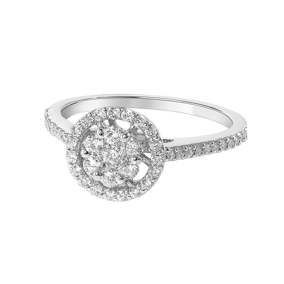 Anillo Compromiso Oro Blanco 18kt Diamantes 49 Pts | Danielle Costantini 1