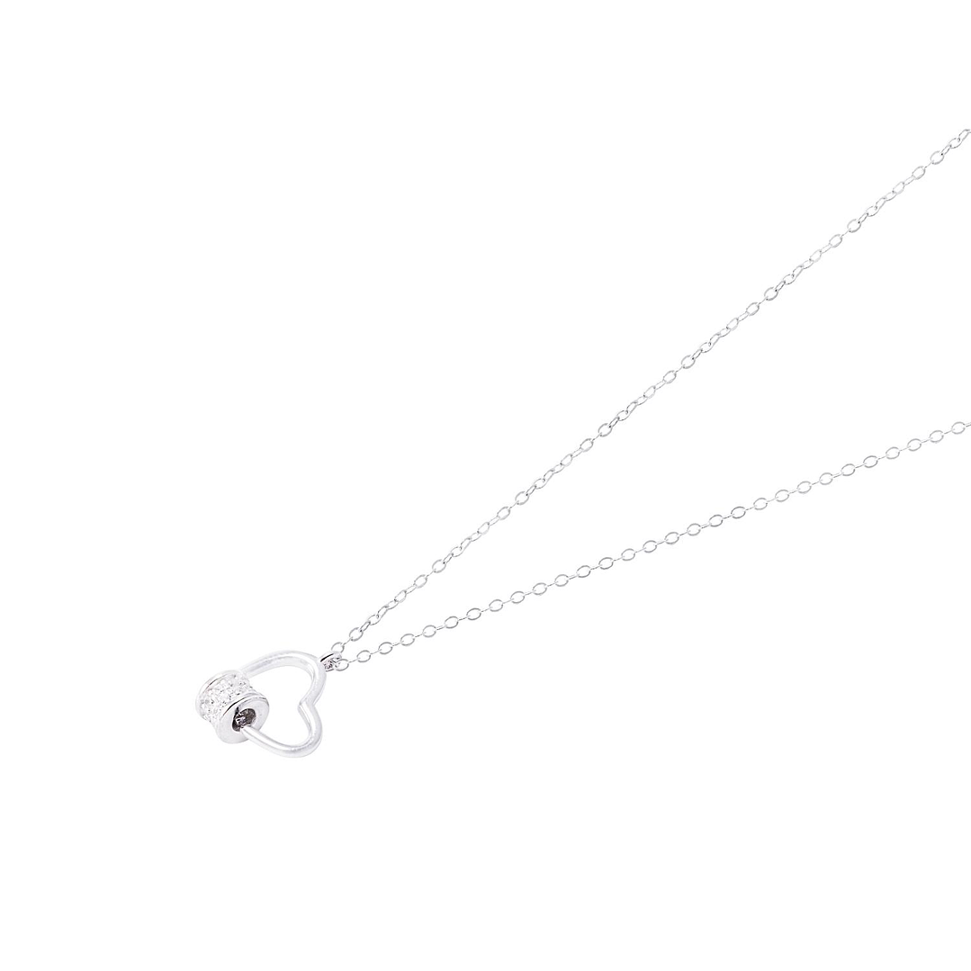 Collar de Plata Esterlina 925 Corazón Círculos de Circón Giratorio 1