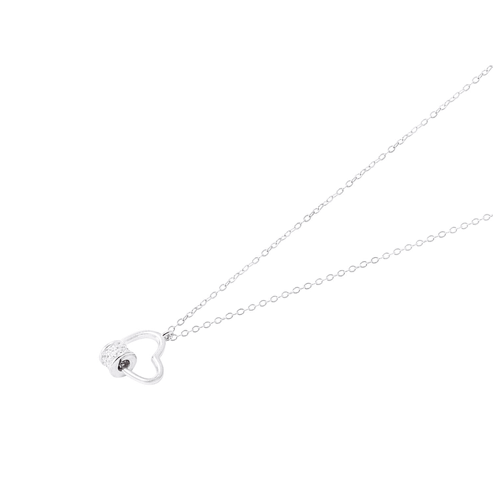 Collar de Plata Esterlina 925 Corazón Círculos de Circón Giratorio 1