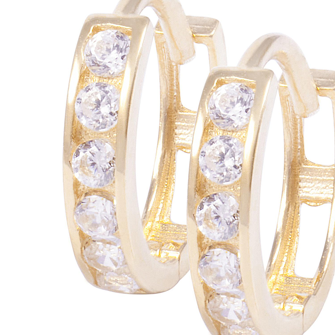 Aros de Oro 18Kt Argolla Pequeñas Circon 2