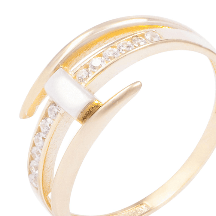 Anillo de Oro 18Kt Entrelazado y Circon 2