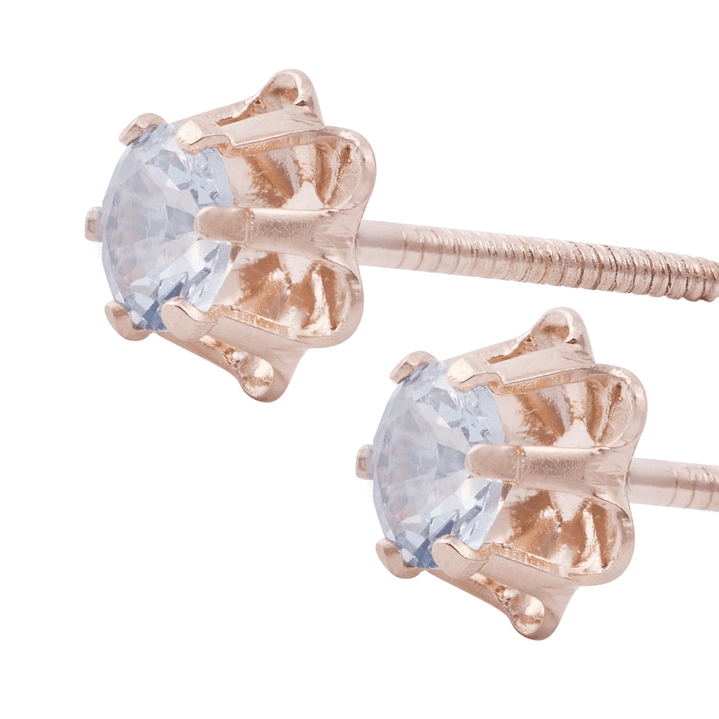 Aros en Oro Miel 18kt Agua Marina 4mm 2