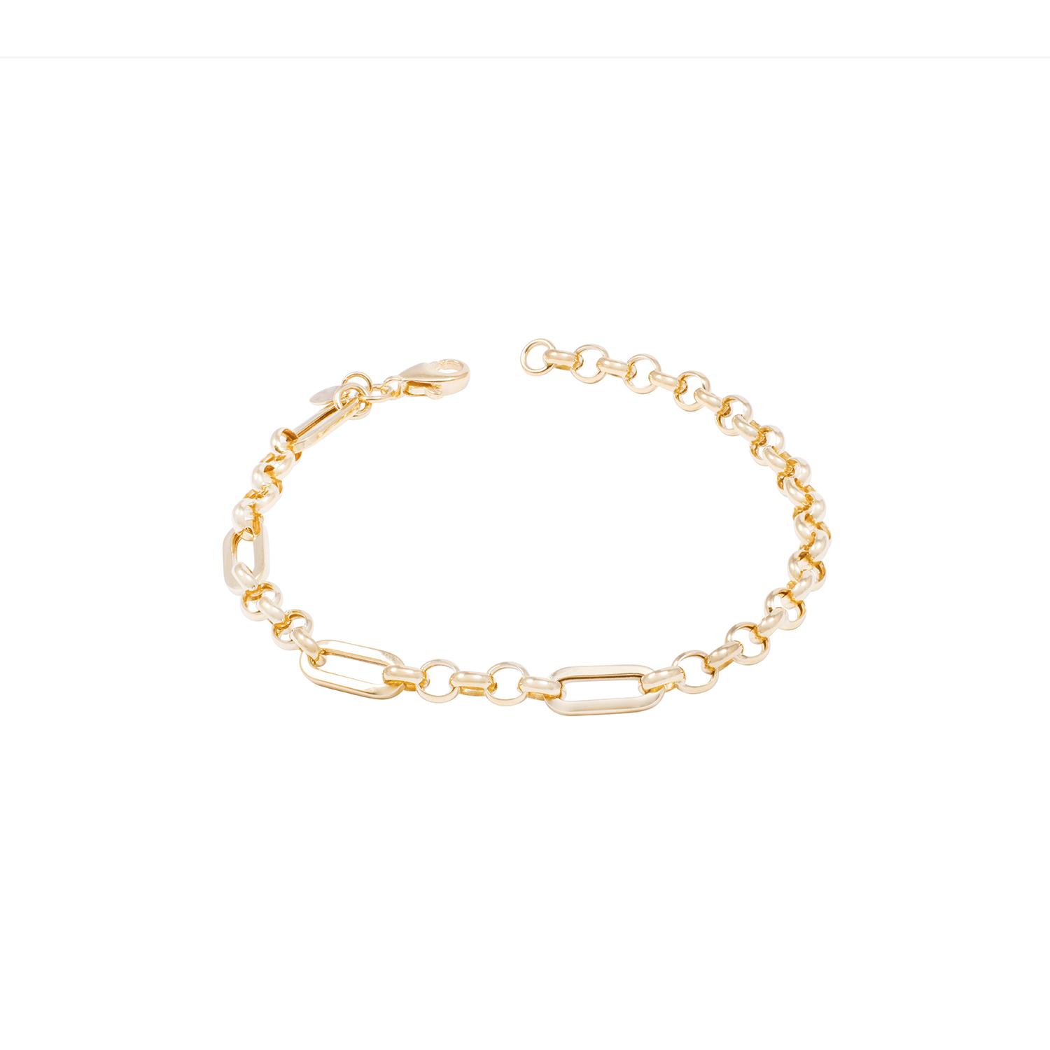 Pulsera de Oro 18kt Rolo y eslabones 1