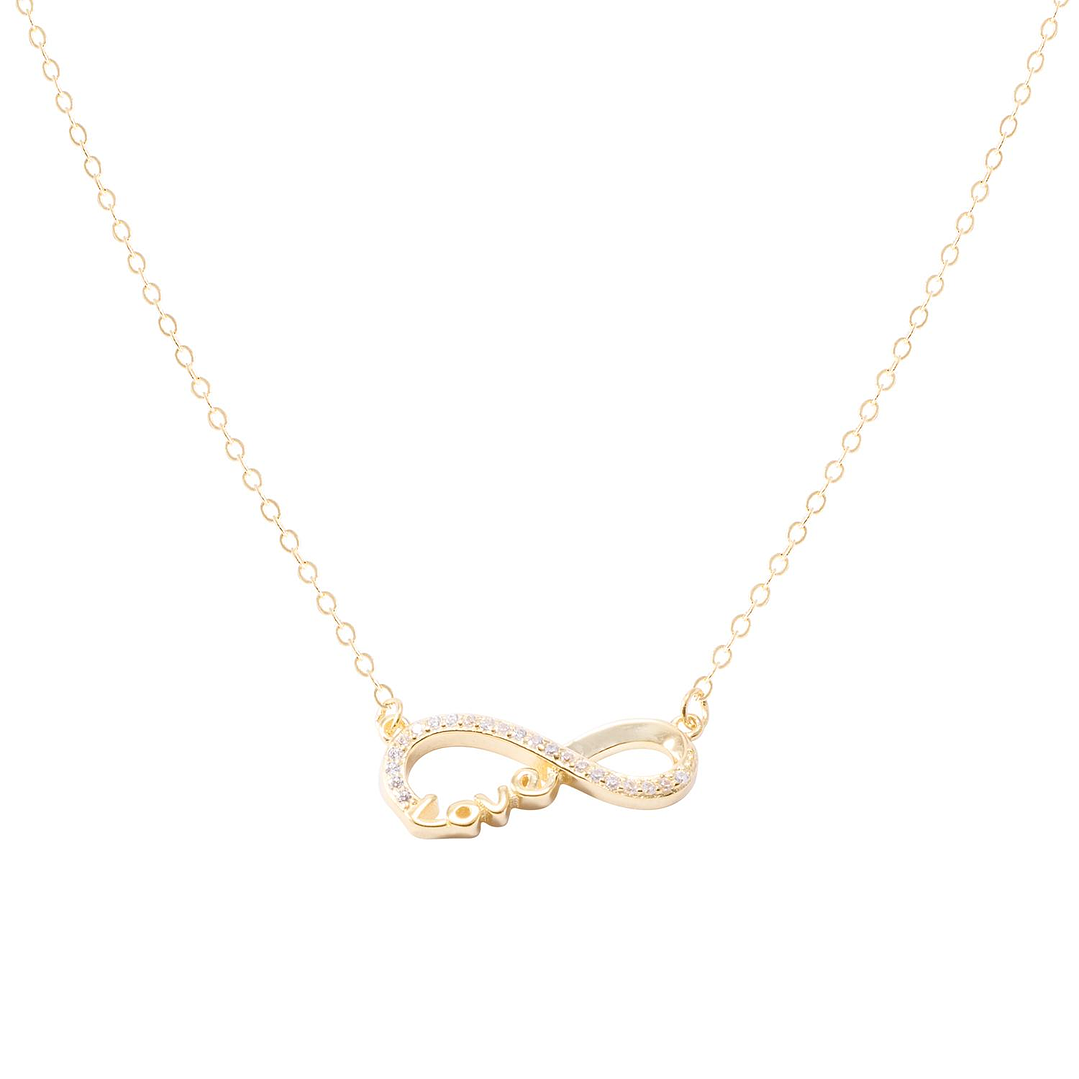 Collar de Plata Esterlina 925 Infinito Circón Revestido en Oro 18Kt 2