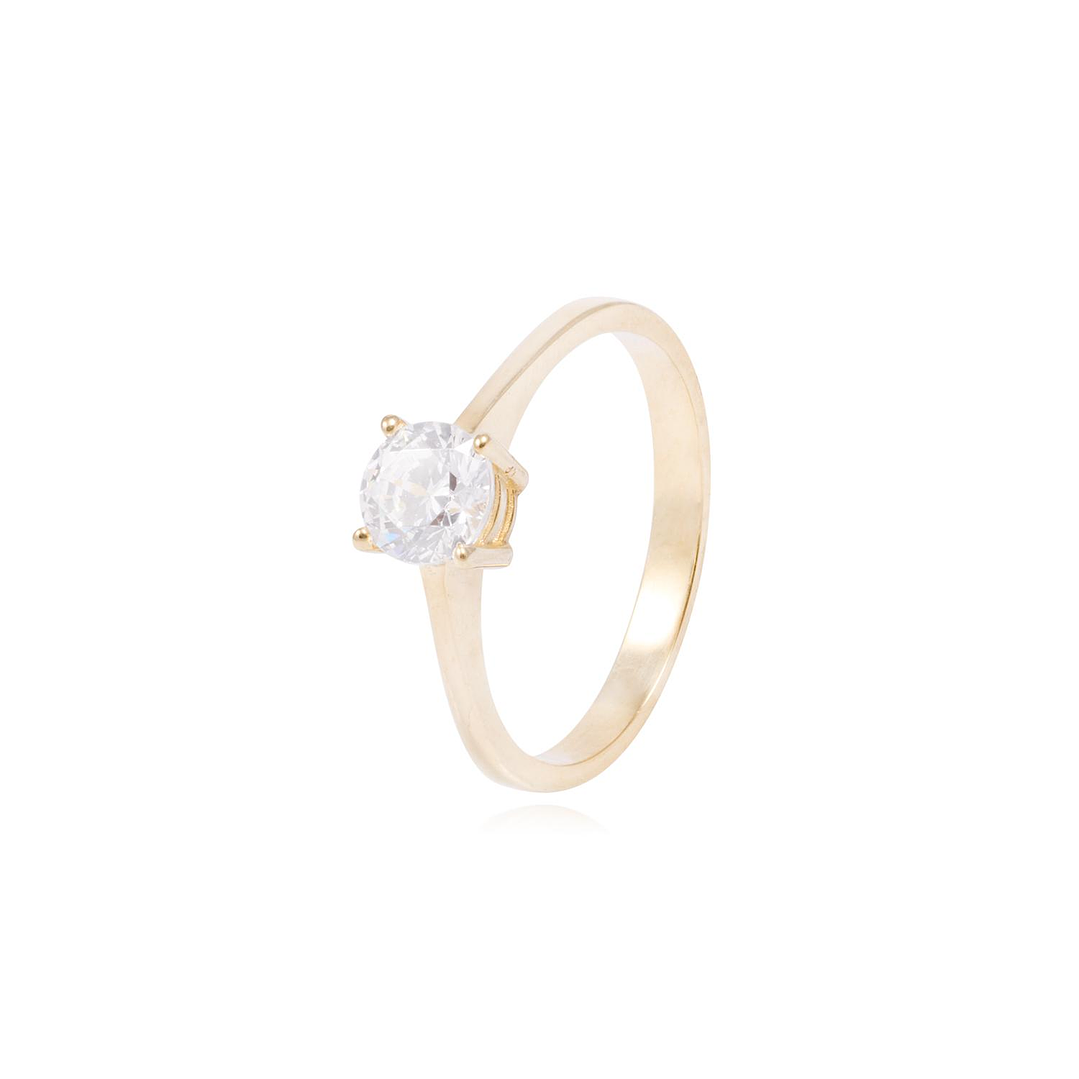 Anillo de Oro 18Kt de Compromiso Modelo Solitario Circon 1
