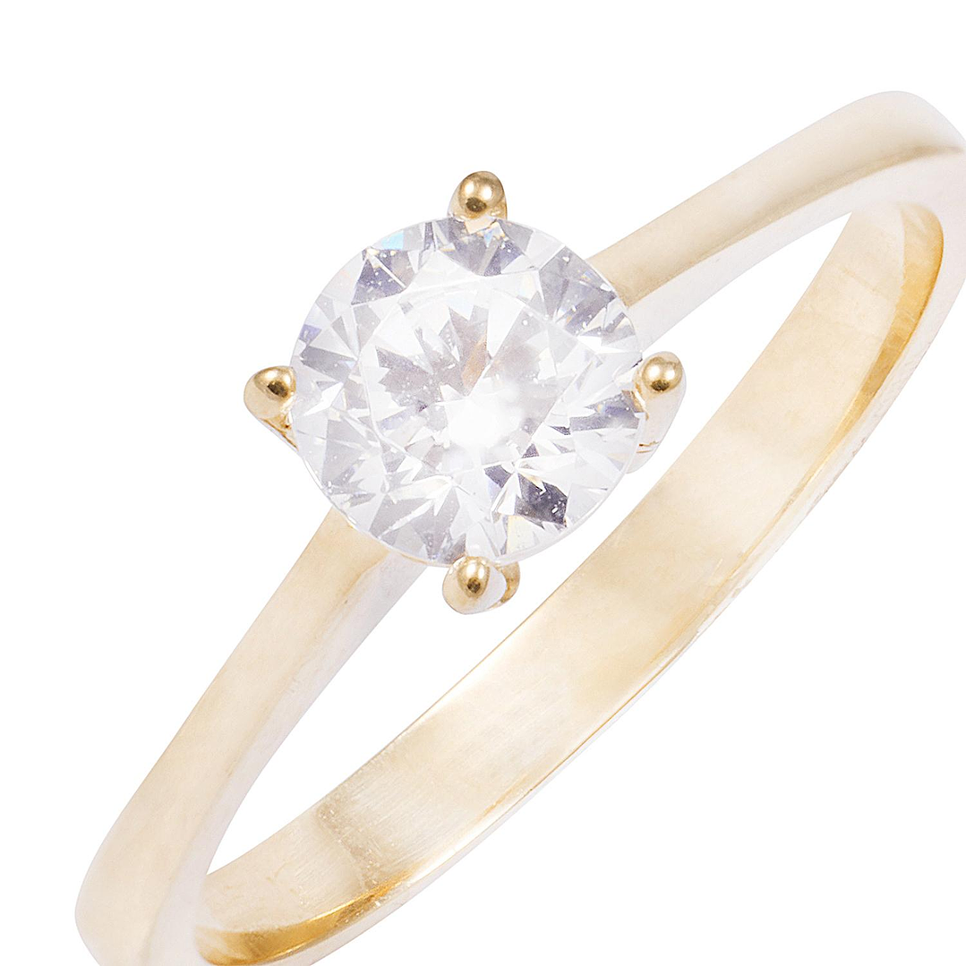 Anillo de Oro 18Kt de Compromiso Modelo Solitario Circon 2