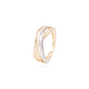 Anillo de Oro 18Kt Bicolor Entrelazado