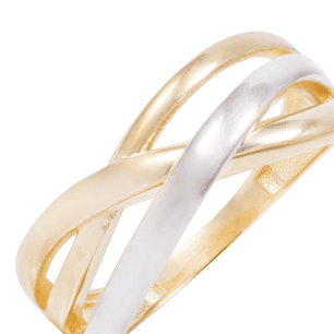 Anillo de Oro 18Kt Bicolor Entrelazado