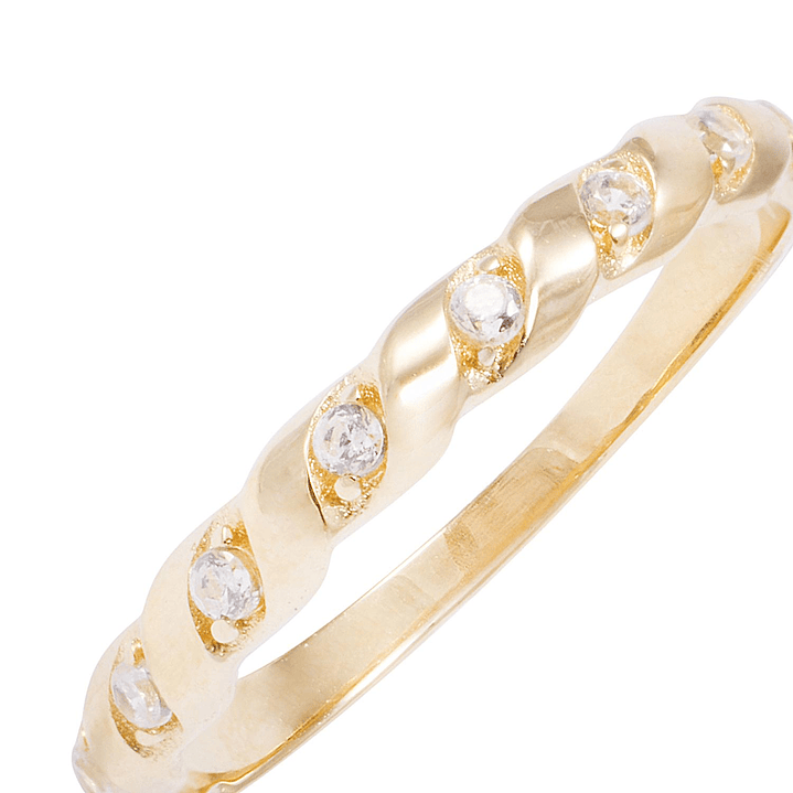 Anillode Oro 18Kt de Compromiso 1/2 Cintillo con Circon 2