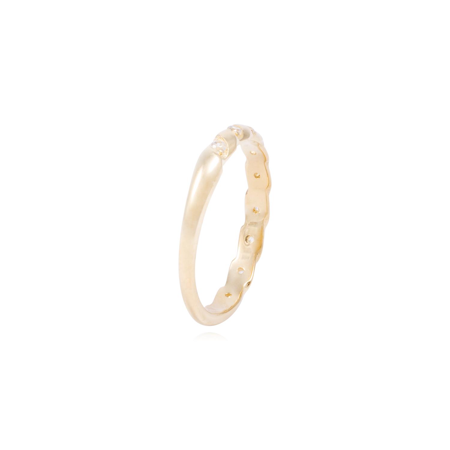 Anillode Oro 18Kt de Compromiso 1/2 Cintillo con Circon 3