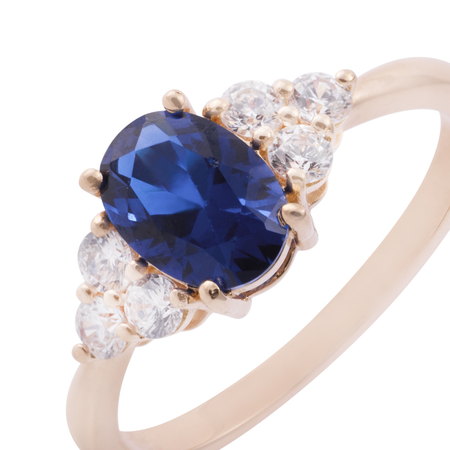 Anillo en Oro Miel 18kt Aurora Azul 2