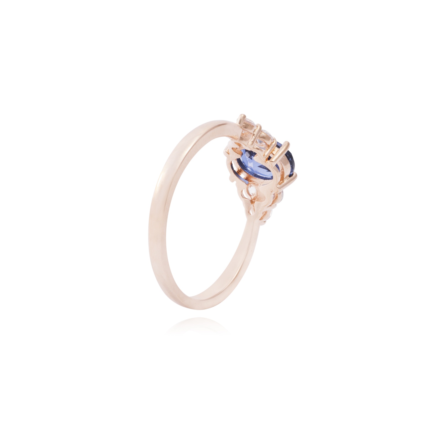 Anillo en Oro Miel 18kt Aurora Azul 3