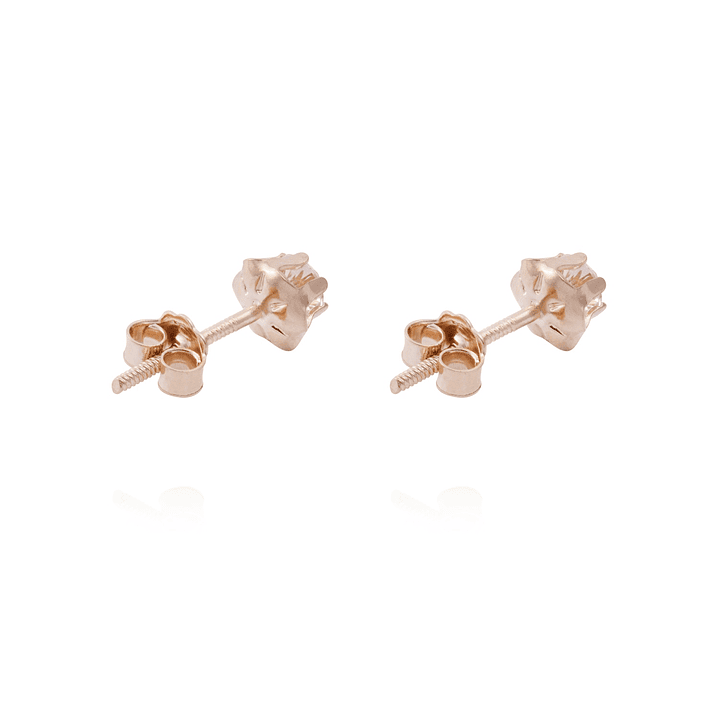 Aros en Oro Miel 18kt Circón 4mm 3