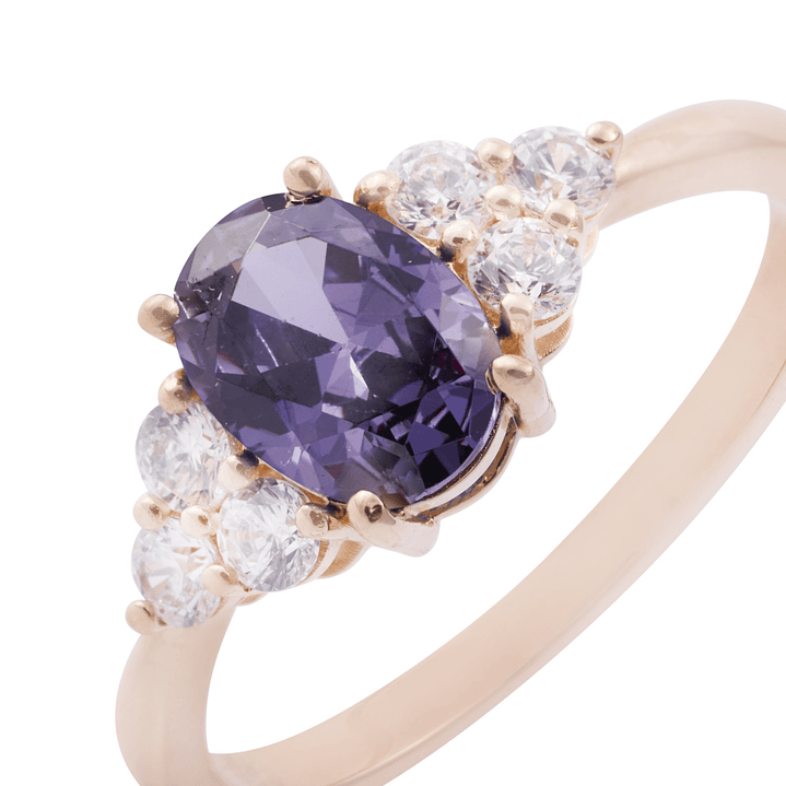 Anillo en Oro Miel 18kt Encanto Amatista 2