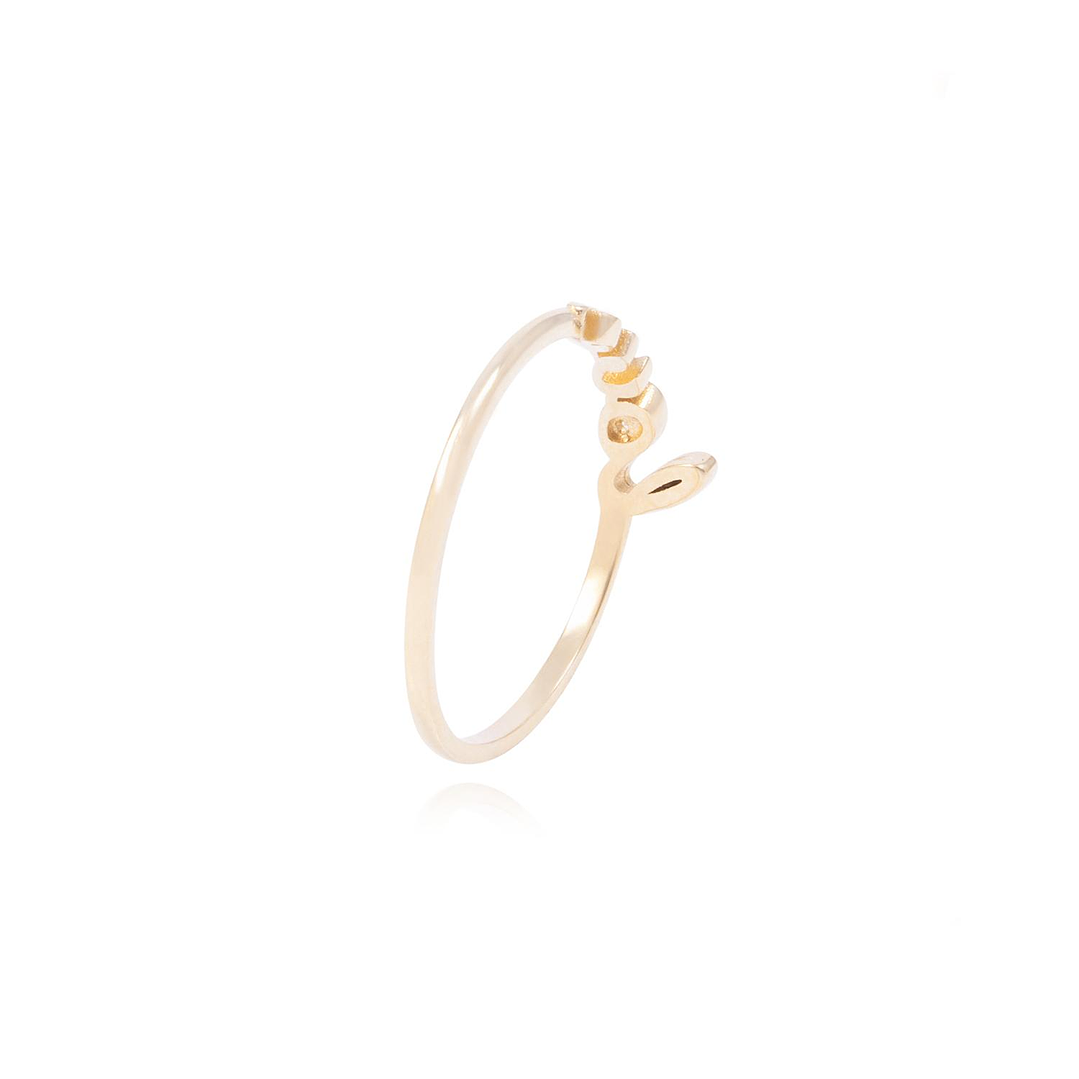 Anillo de Oro 18Kt Modelo Love Con Circon 3