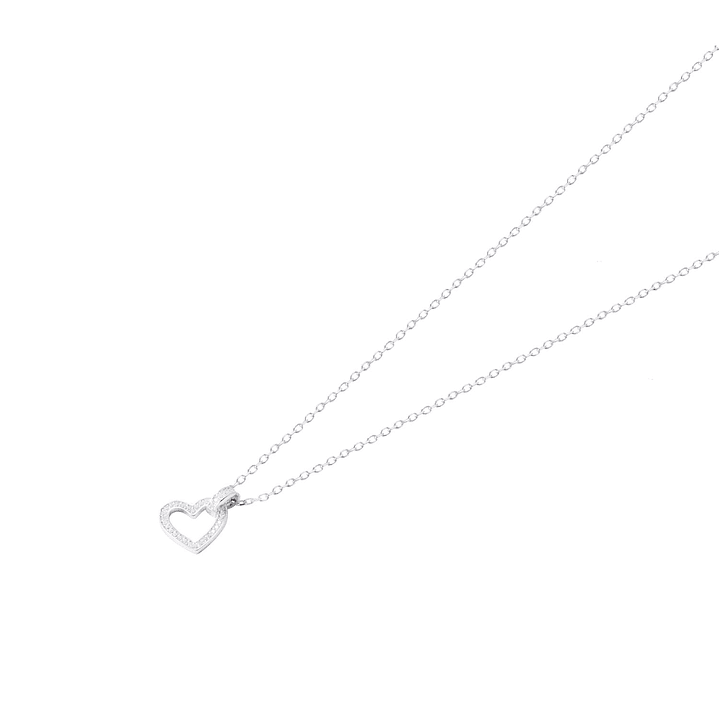 Collar de Plata Esterlina 925 Corazón Brillante con Circón 1