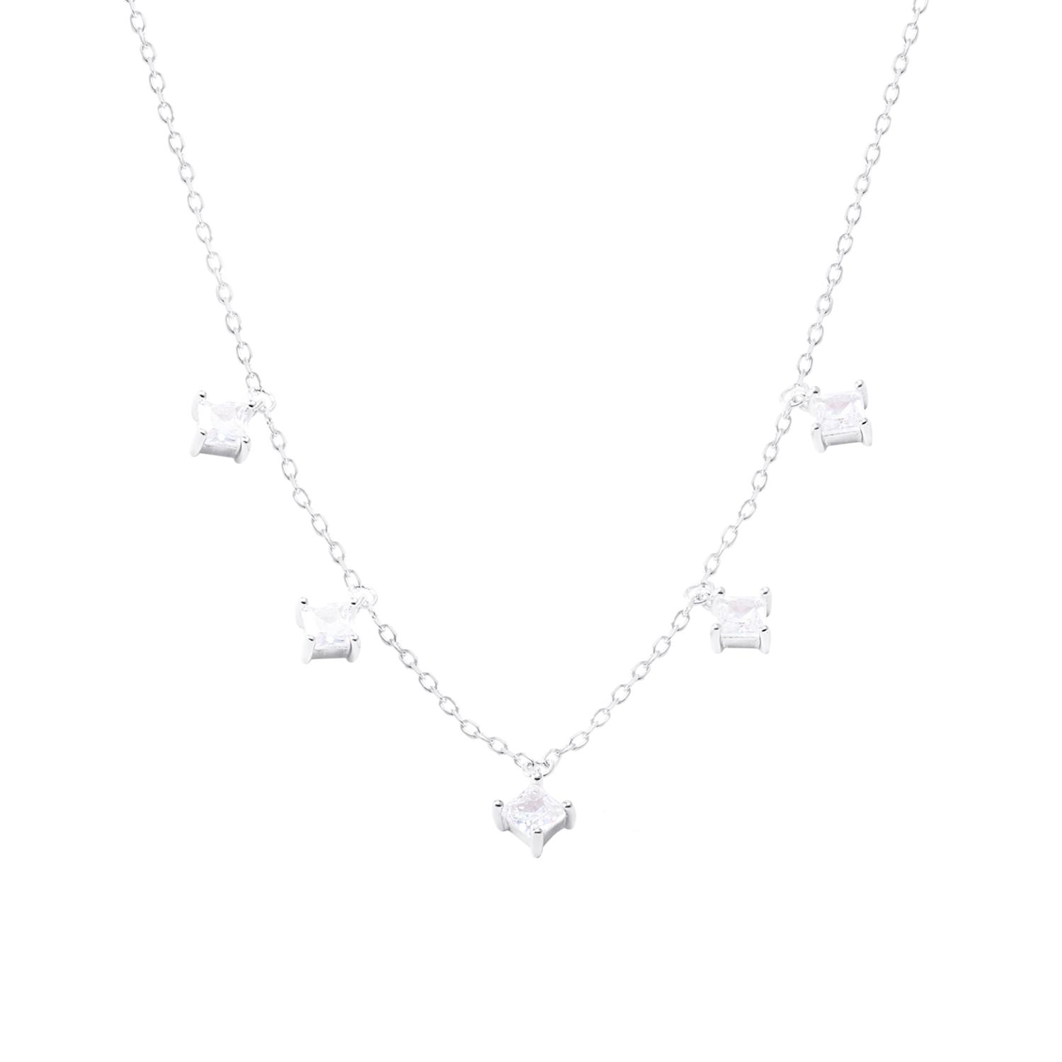 Collar de Plata Esterlina 925 Choker Circones Colgantes 2