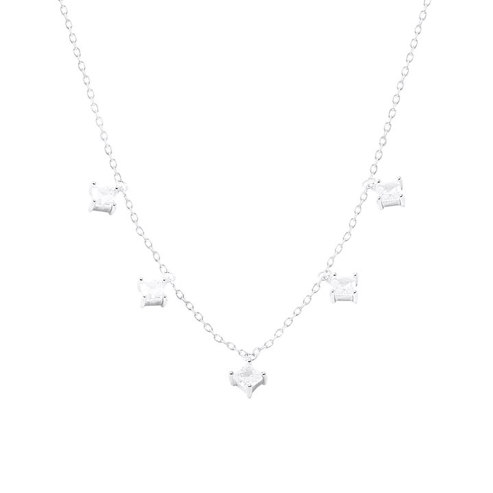 Collar de Plata Esterlina 925 Choker Circones Colgantes 2