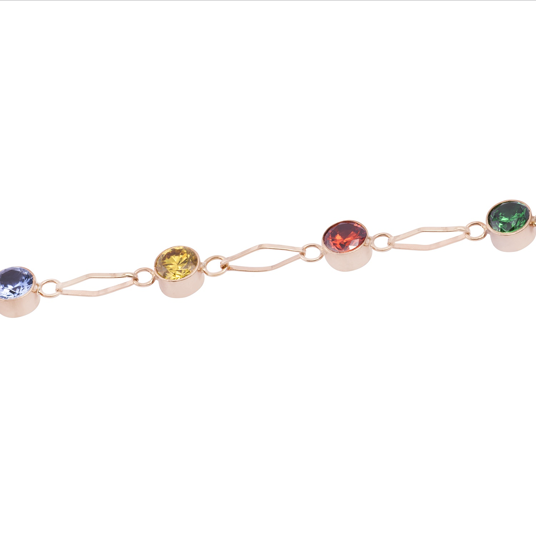 Pulsera en Oro Miel 18kt Colores 2