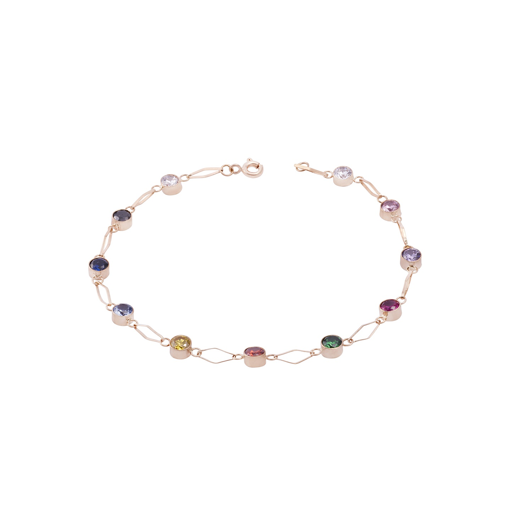 Pulsera en Oro Miel 18kt Colores 1