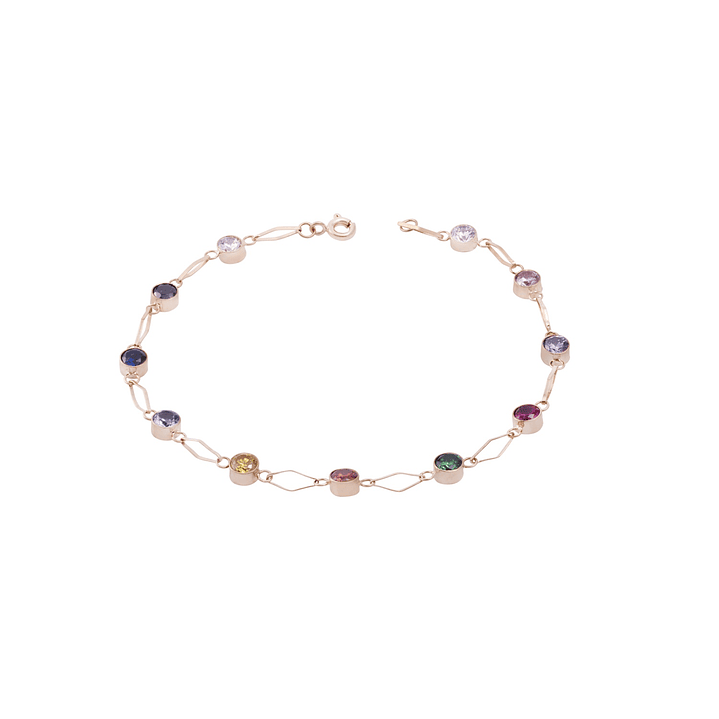 Pulsera en Oro Miel 18kt Colores 1
