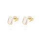 Aros de Plata Esterlina Rectangular Con Circonita Revestido en Oro 18kt - Miniatura 1