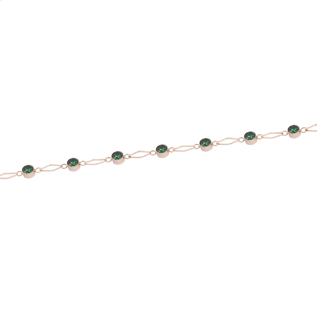 Pulsera Oro Miel 18kt Esmeraldinas 3