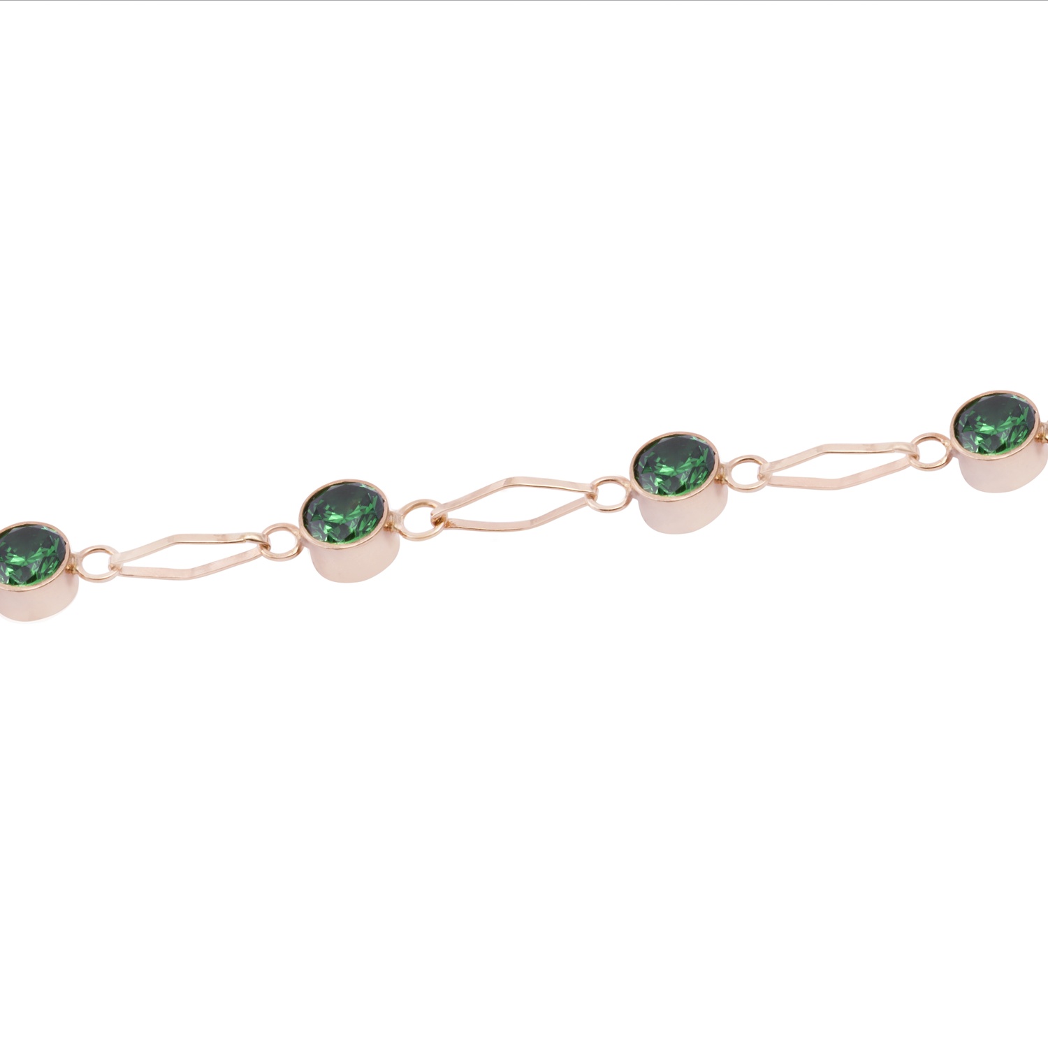 Pulsera Oro Miel 18kt Esmeraldinas 2