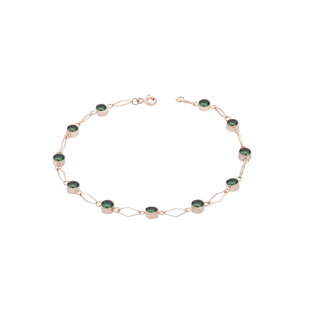 Pulsera Oro Miel 18kt Esmeraldinas 1