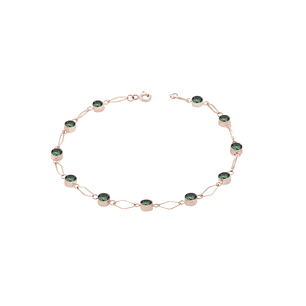 Pulsera Oro Miel 18kt Esmeraldinas