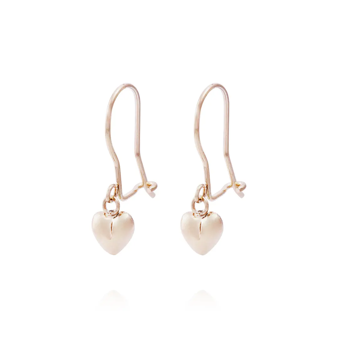 Aros Oro Miel 18kt Colgante Corazón Pequeño 1