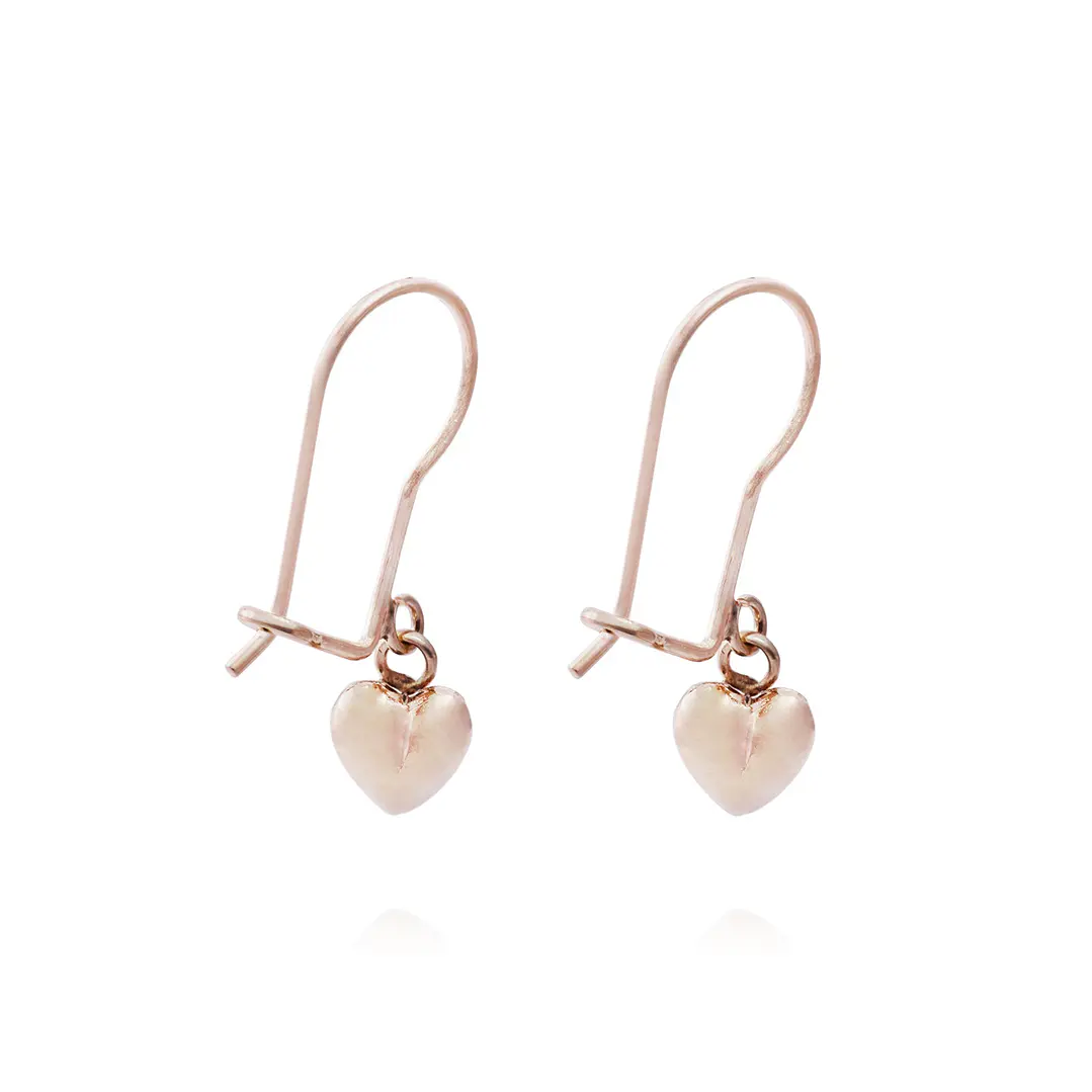 Aros Oro Miel 18kt Colgante Corazón Pequeño 3