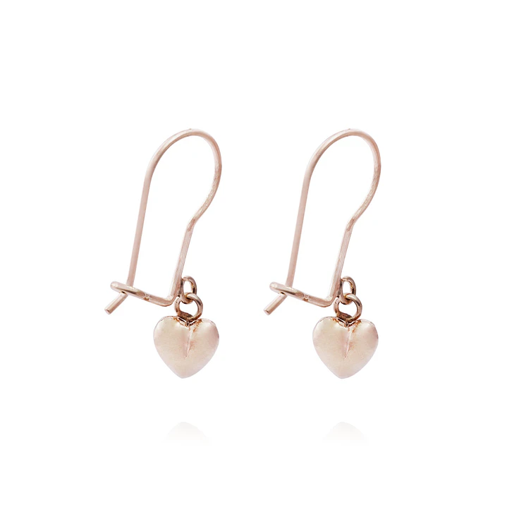 Aros Oro Miel 18kt Colgante Corazón Pequeño 3
