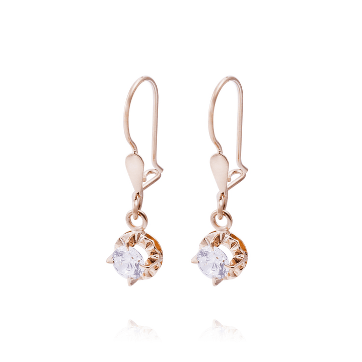 Aros Oro Miel 18kt Chatón Colgante 1